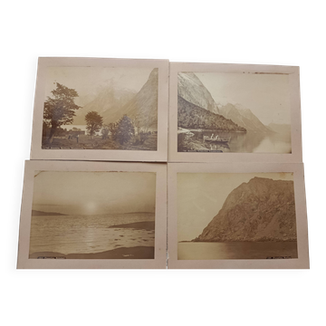 Lot 4 PHOTOGRAPHIES albuminé 1880 NORVEGE, Axel LINDHAL, Romsdal & Finnmark
