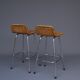 Chromed Steel and Rattan Bar Stools from Rohé Noordwolde, 1960s, Set of 2
