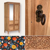 Parisian art deco cabinet 1930 raw wood