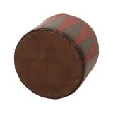 Round Vintage Pouf Brown Red Two-tone Skai Sixties