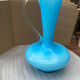 Blue opaline carafe vase with a transparent handle