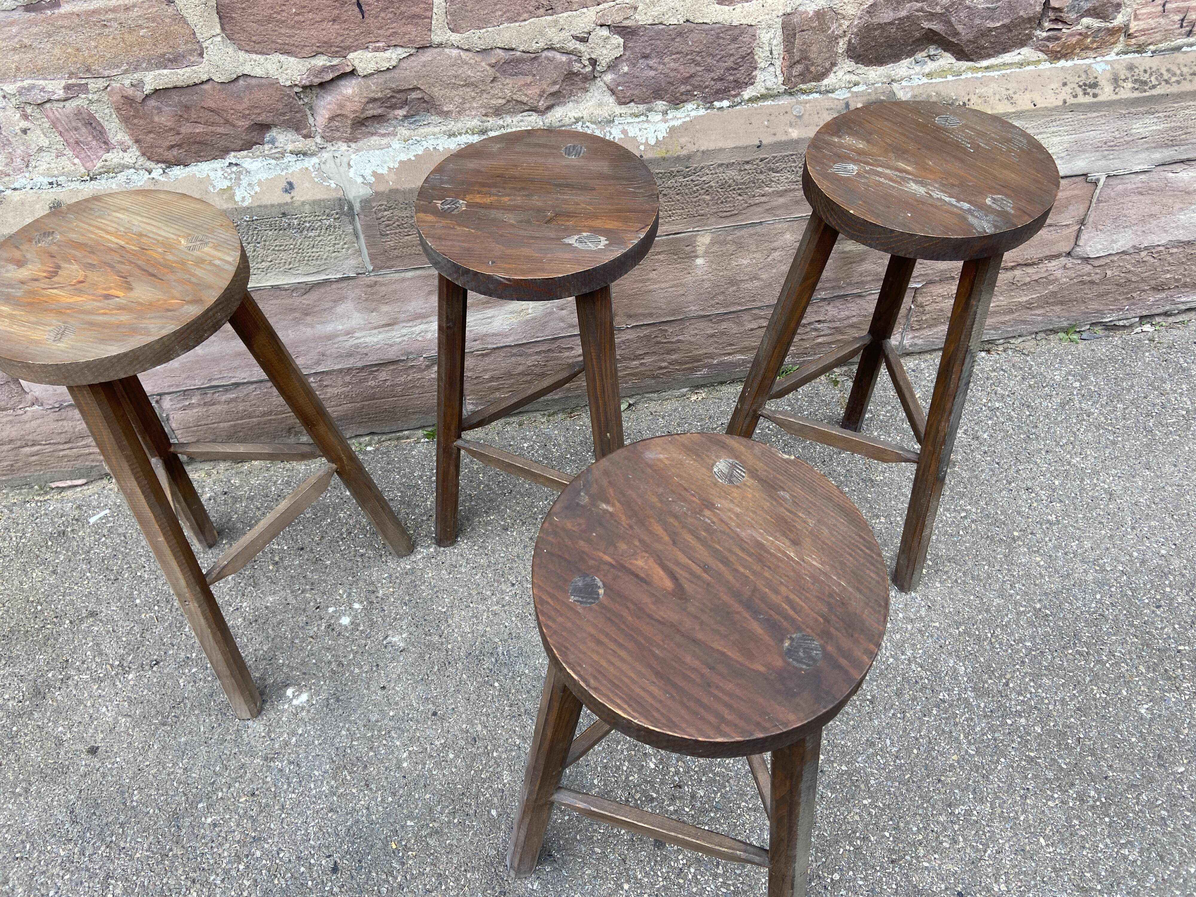 Set of 4 Bar Stools Restaurant Pub Tavern Bentwood 1960