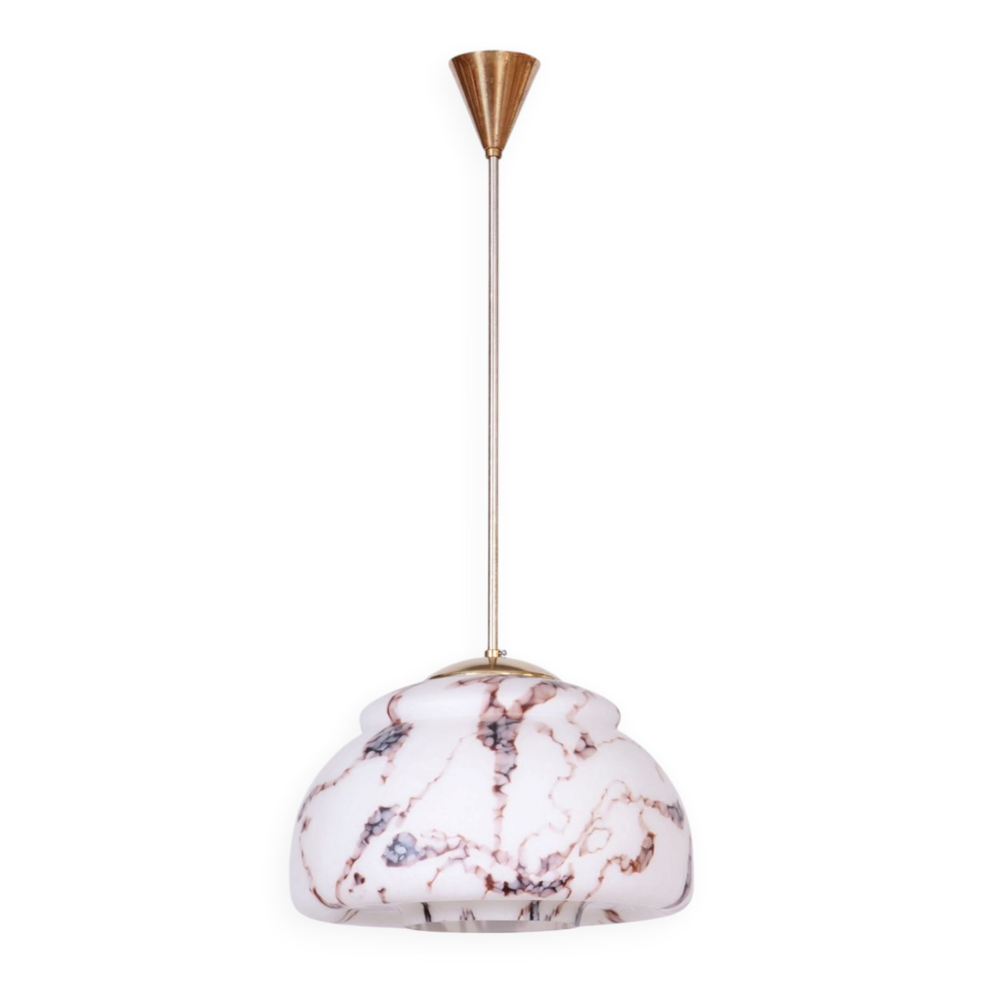Mid-Century Modern Pendant Light in Brass by Kamenický Šenov, Czech, 1960s
