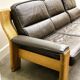 Vintage brutalist leather three seat Durlet sofa, 1970s