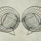 Set of two metal wire stools KM05 designed by Cees Braakman for Pastoe, 1950s
