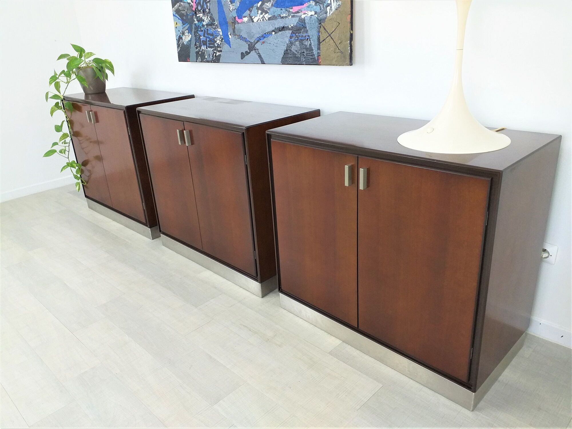 Commode buffet office storage rosewood Gianni Moscatelli vintage 70s