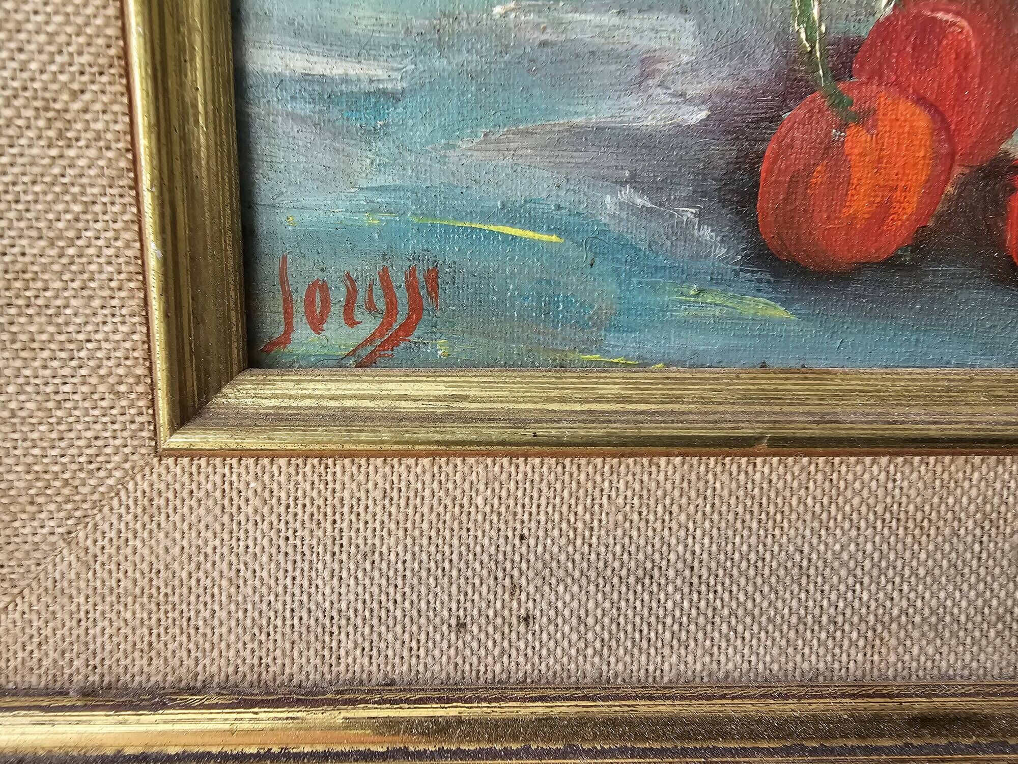 Oil Painting on Canvas Still Life with Fruits Signed Jorgji