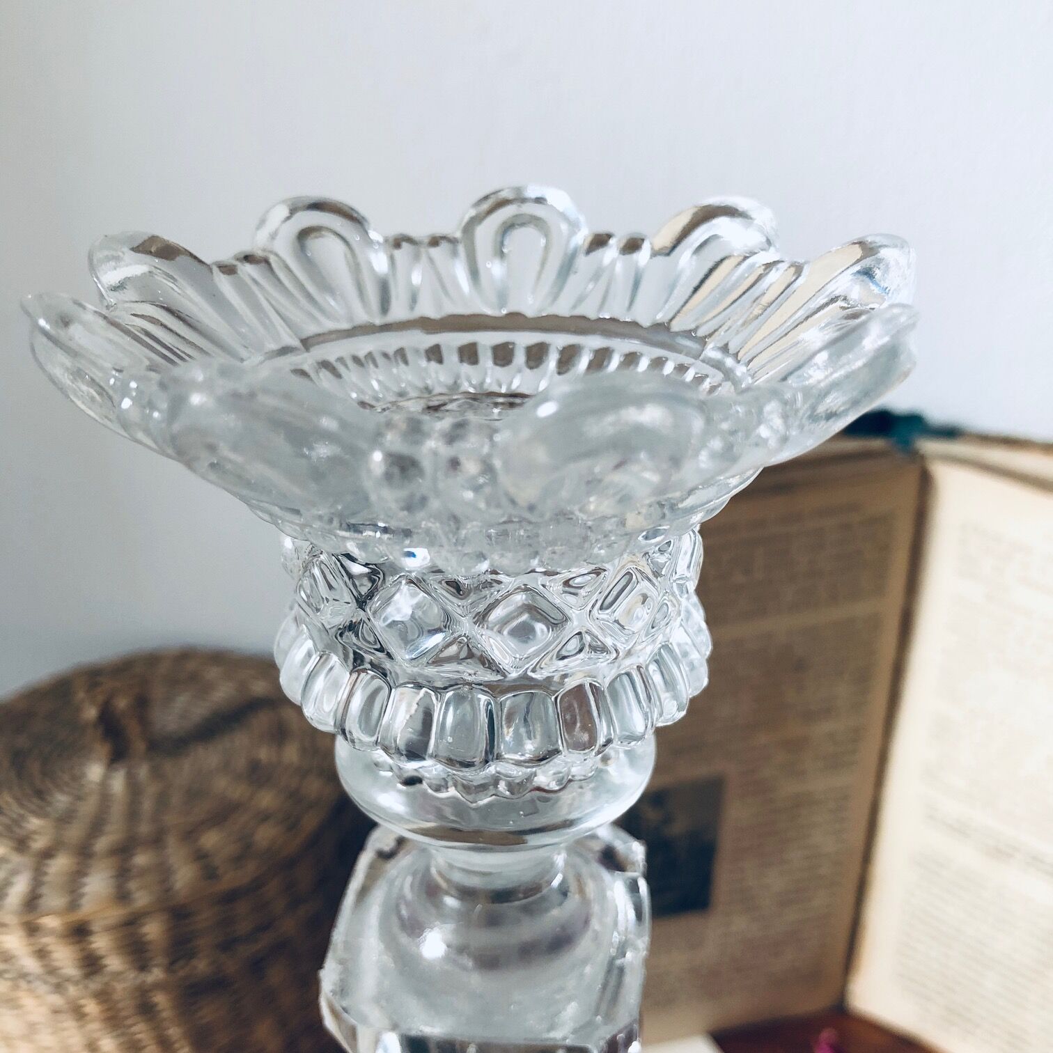 glass candlestick "The lion and the rose"
