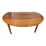 Shuttered table in blond walnut, spindle legs, for 6 people