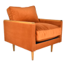 Restored vintage armchair Cube, 1970s, russet velvet