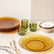 6 flat vintage plate model Soleil, Vereco France