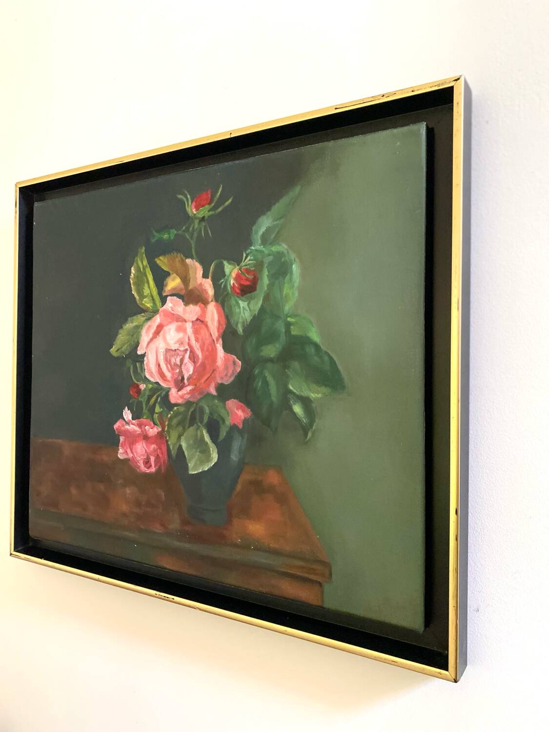 Framed antique oil painting