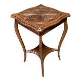 Graceful antique carved wooden side table
