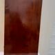 Round dining table in cherry-stained fruitwood with 2 extensions diam 110 cm