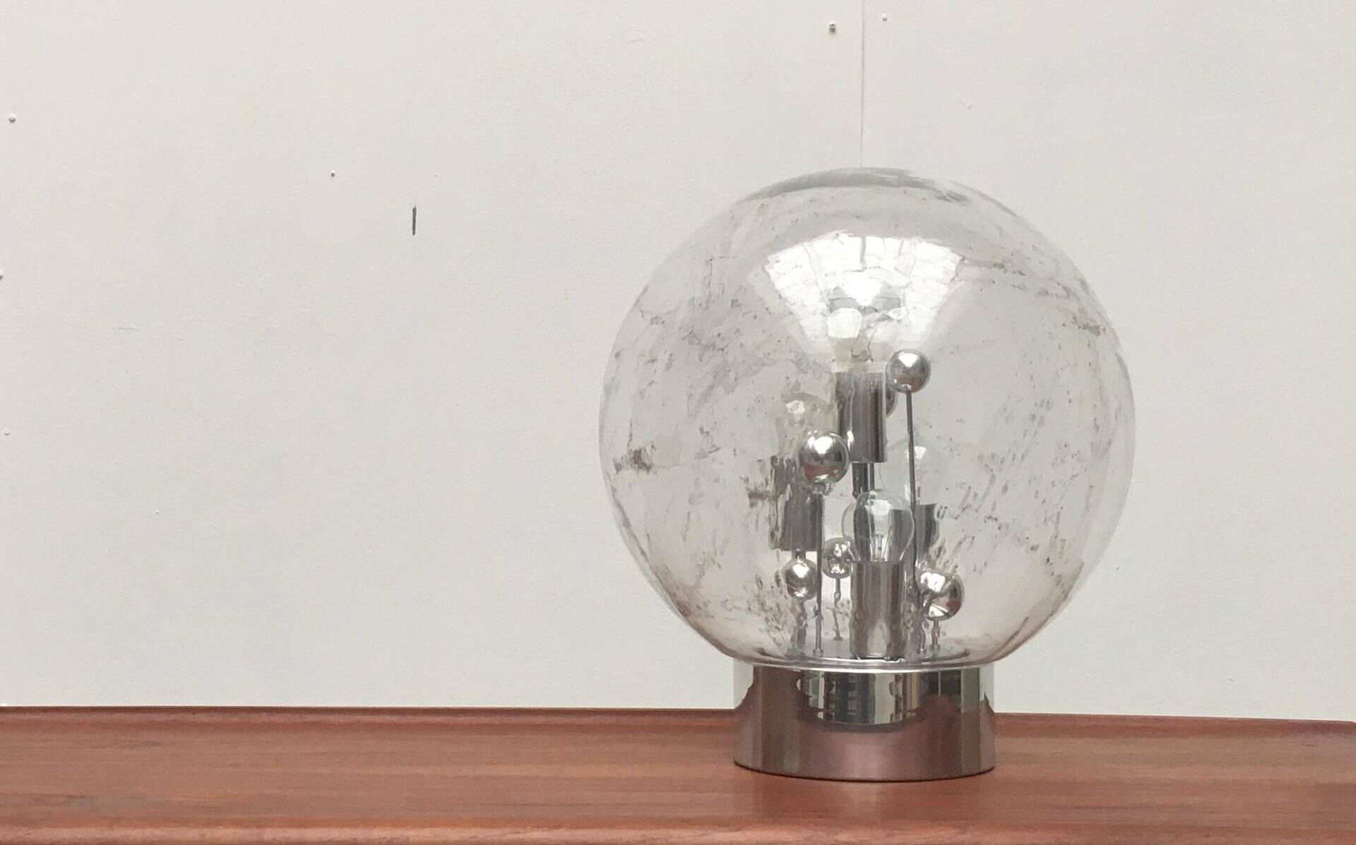 Planet Table Lamp Large Sphere from the German Space Age Mid-Century by Doria Leuchten, 1970s