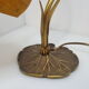 Bronze water lily foot lamp and Art Nouveau style glass paste
