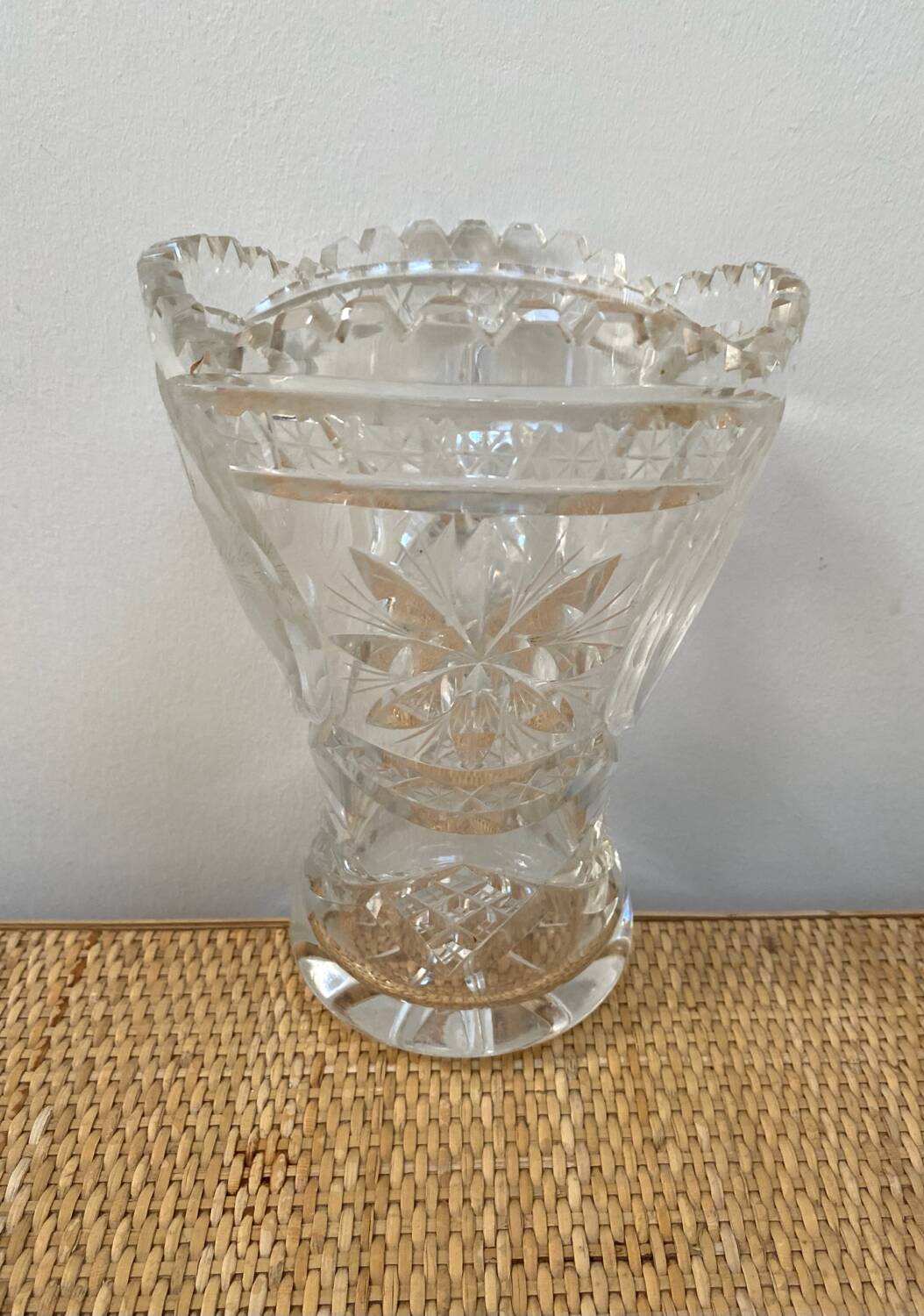 Vintage cut crystal vase