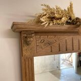 Vintage solid oak mirror
