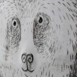 Oiva Toikka Ceramic Panda Bear Plate Nuutajärvi Finland 1983