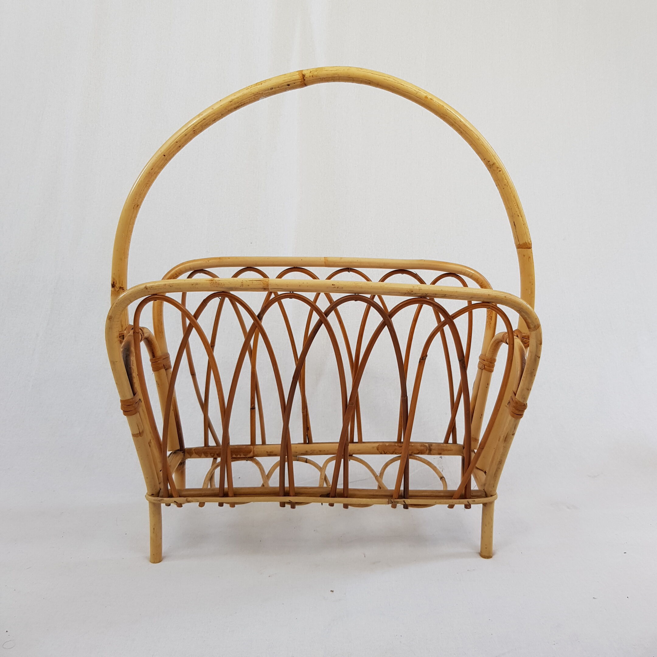Bamboo and rattan magazine rack