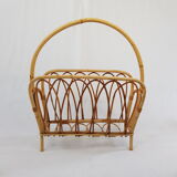 Bamboo and rattan magazine rack