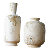 Set of 2 rustic ceramic vases