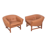 Paire de fauteuils lounge Corona par Lennart Bender, 1970