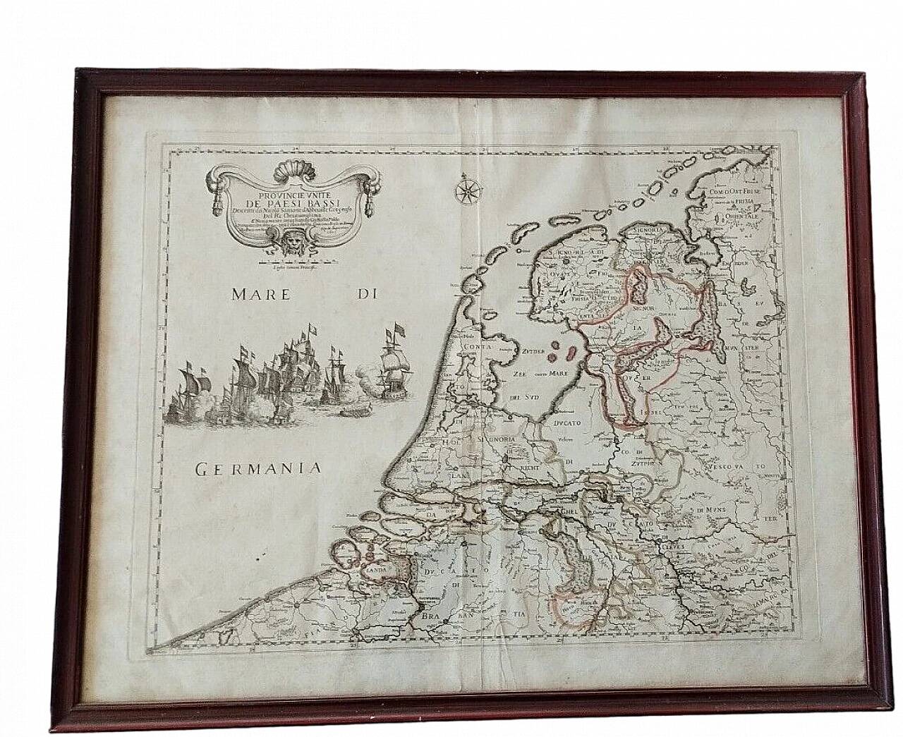 Map of the provinces of the Netherlands by G. G. De Rossi and G. Cantelli, 1672