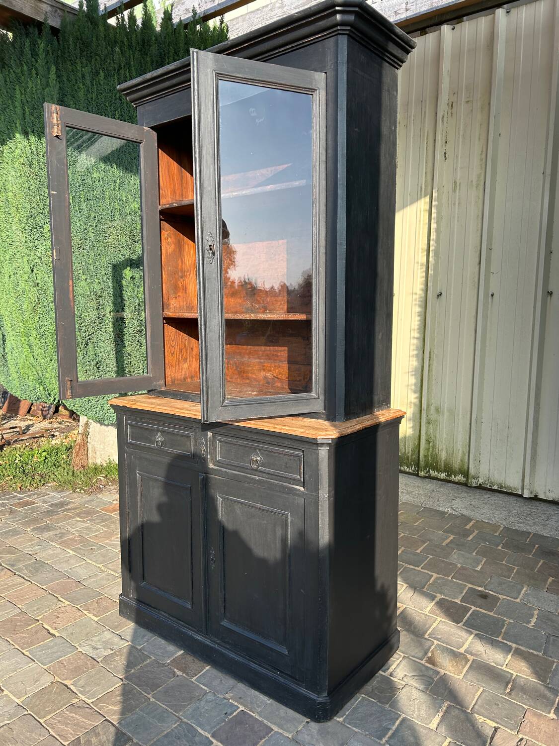Antique black office dresser