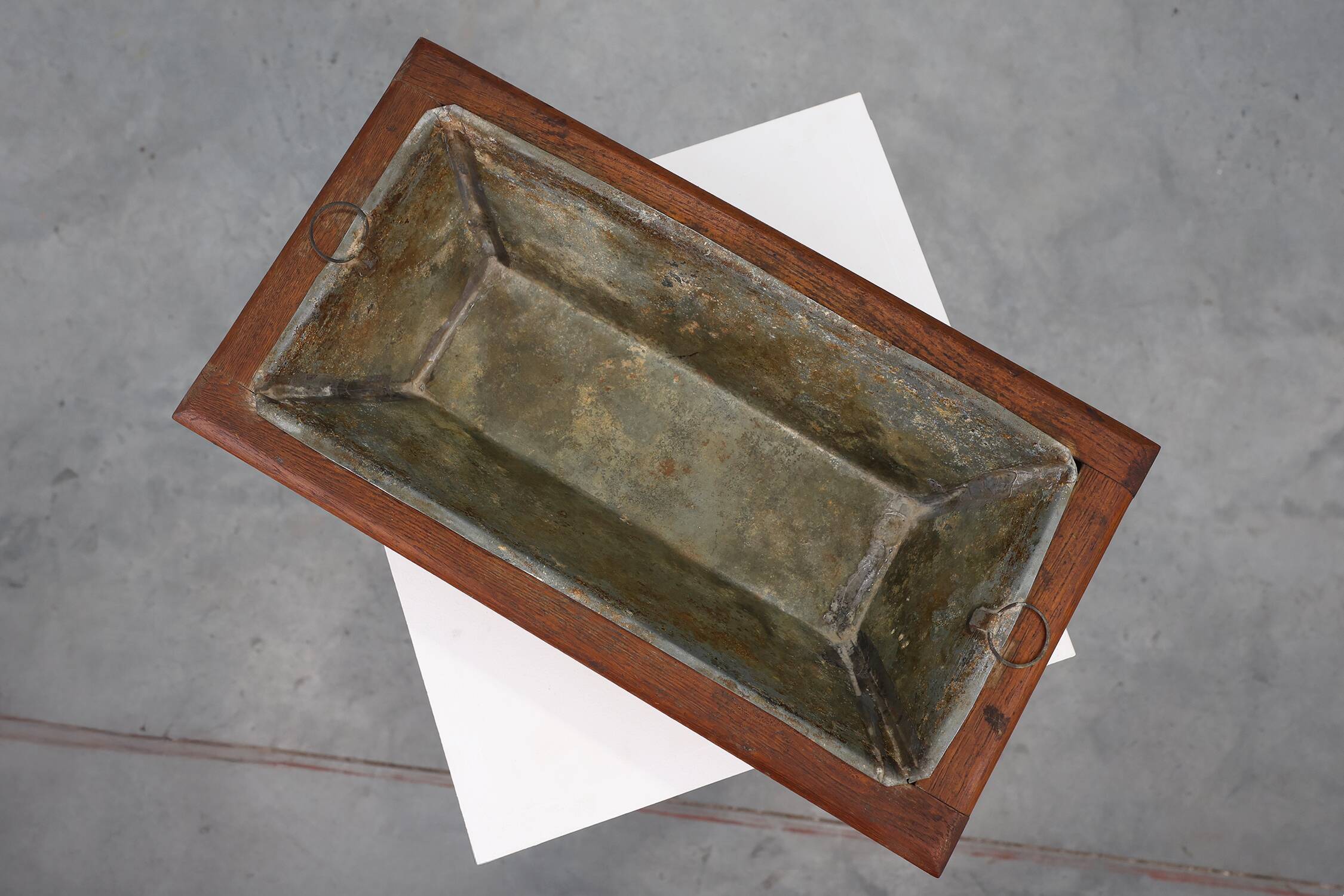 Rectangular Art Deco planter in wood, France 1920