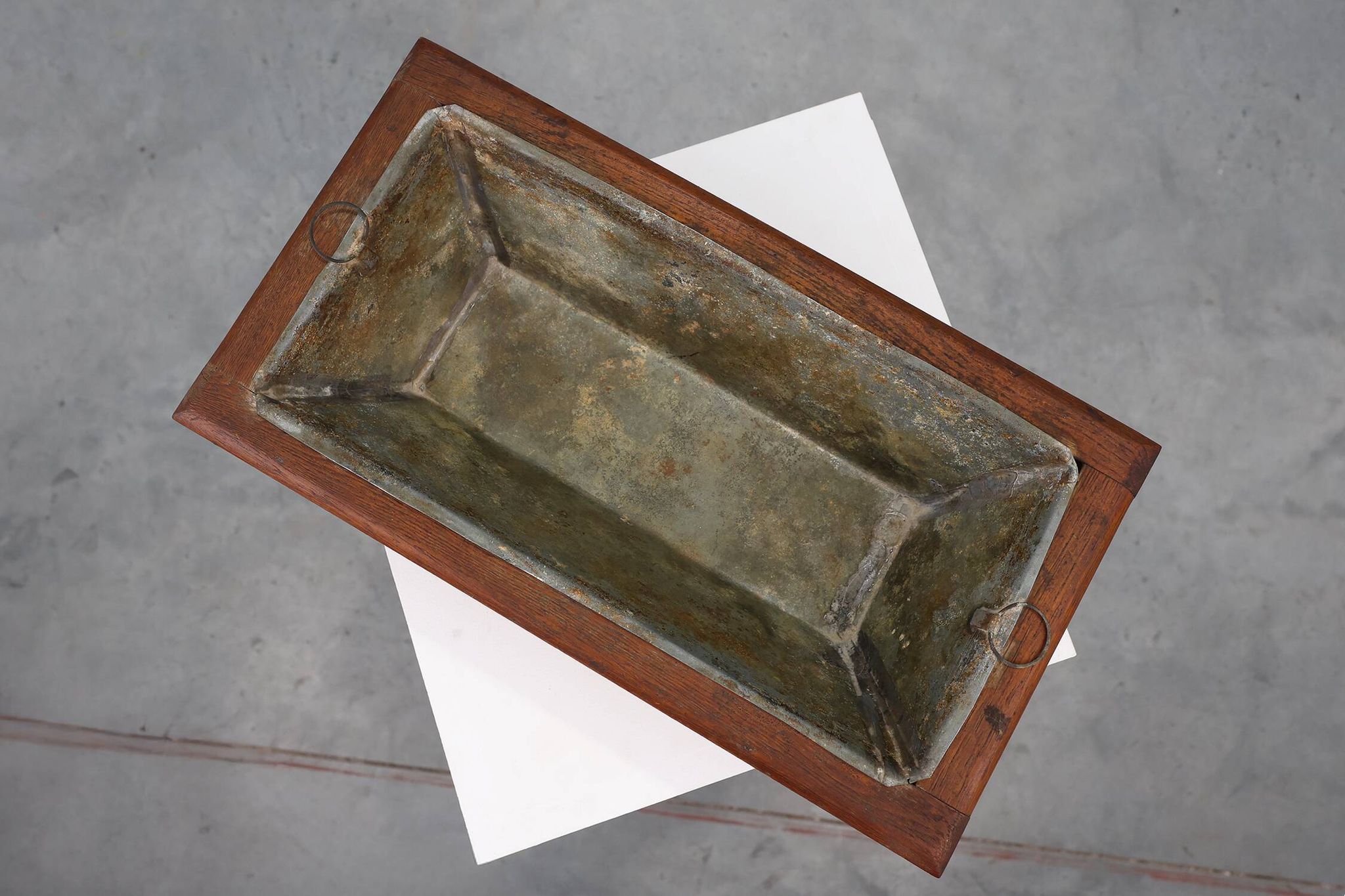 Rectangular Art Deco planter in wood, France 1920