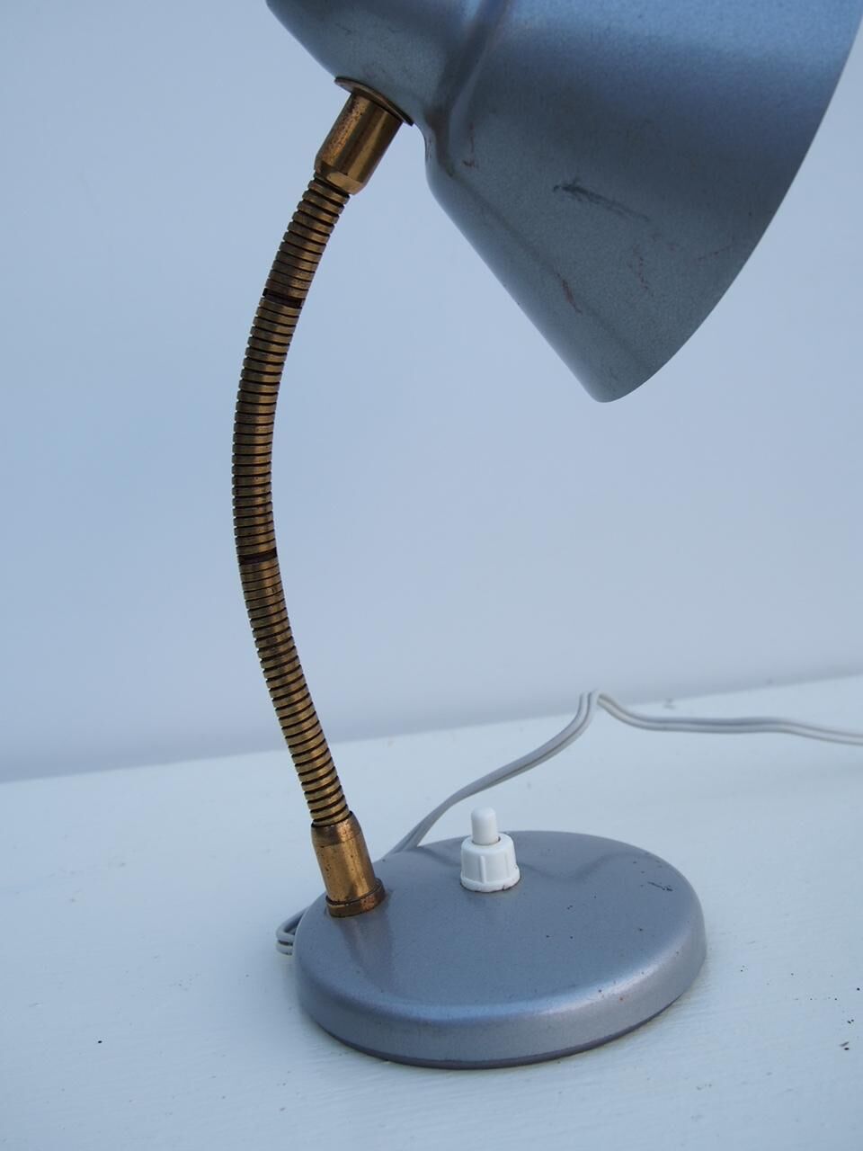 Gray metal desk lamp
