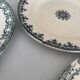 Lot 4 assiettes plate terre de fer bleu faïence ancienne - terre de fe