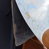 Very large Swiss road map on tole - 126 x 86.5 cm