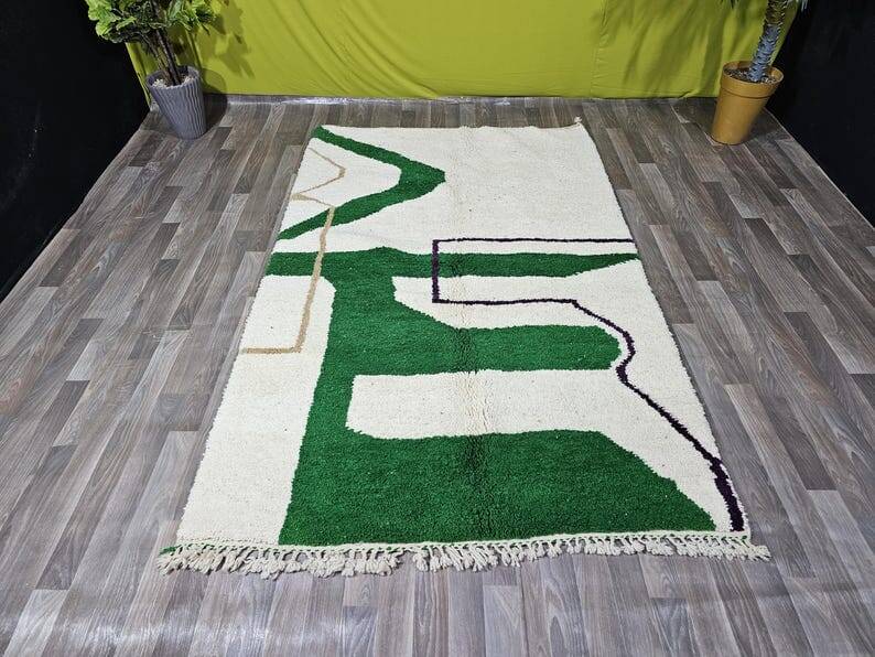 Colorful handmade Berber wool rug