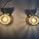 Pair of grey glass and chrome wall lights from the mid-century by N Leuchten, 1960s, Germany.