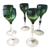 5 Verres à liqueur en verre soufflé