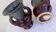Pair of blue and brown 60s vases
