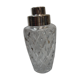Shaker en cristal et bouchon métal argenté, vers 1970/80