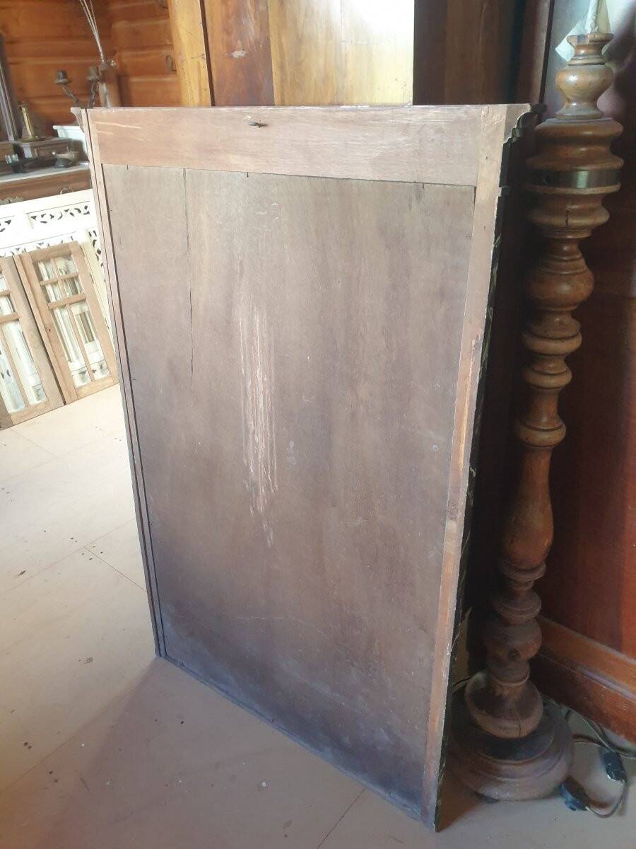 Large mirror - trumeau with a wooden frame imitating marble - 20th century