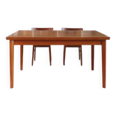 Table à manger scandinave extensible en teck années 60