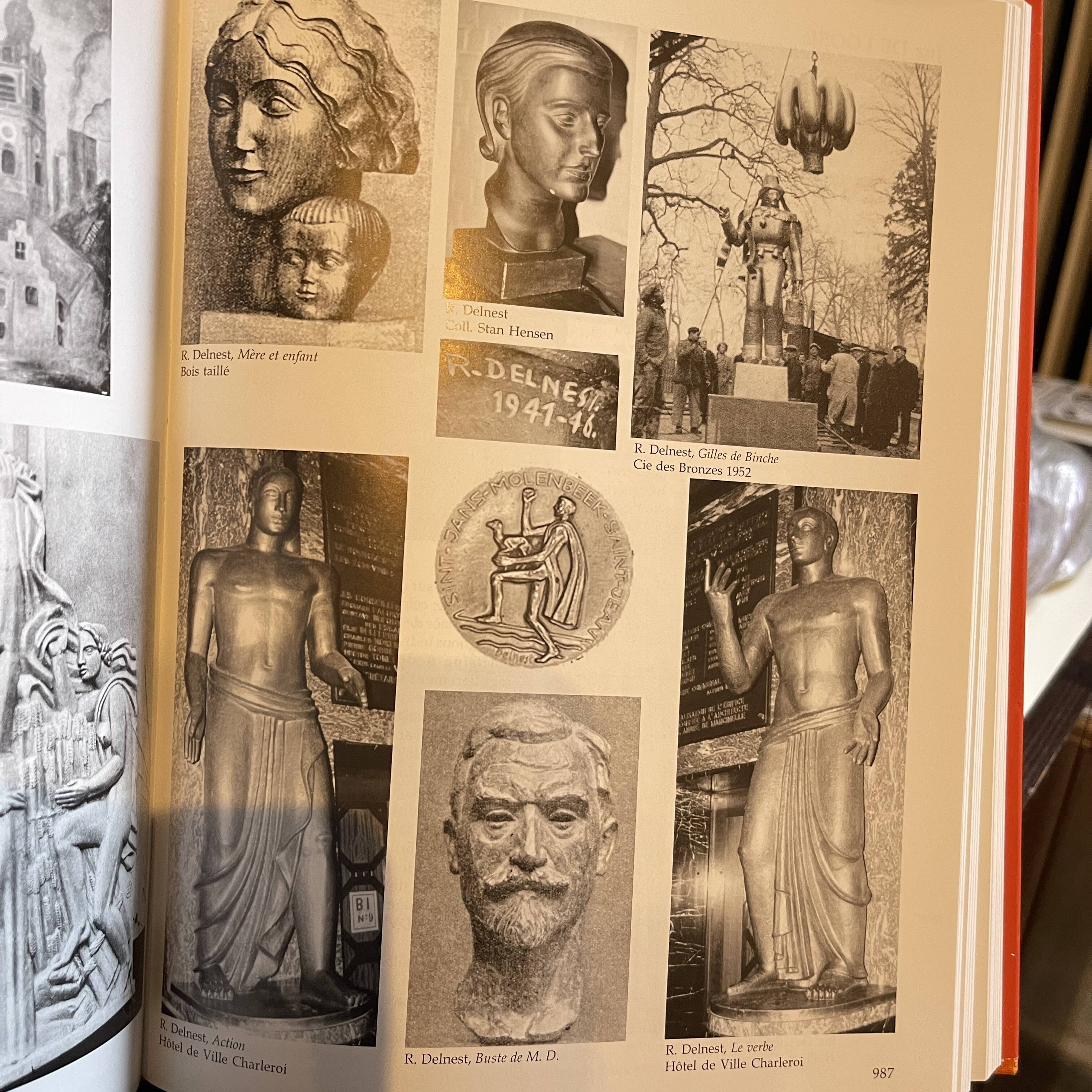 Sculpture portrait / bust, 'woman's face', robert delnest, bronze 1961