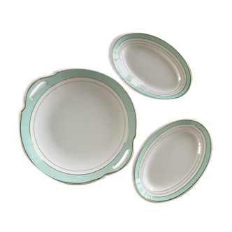 Trio flat and raviers Lunéville green and white