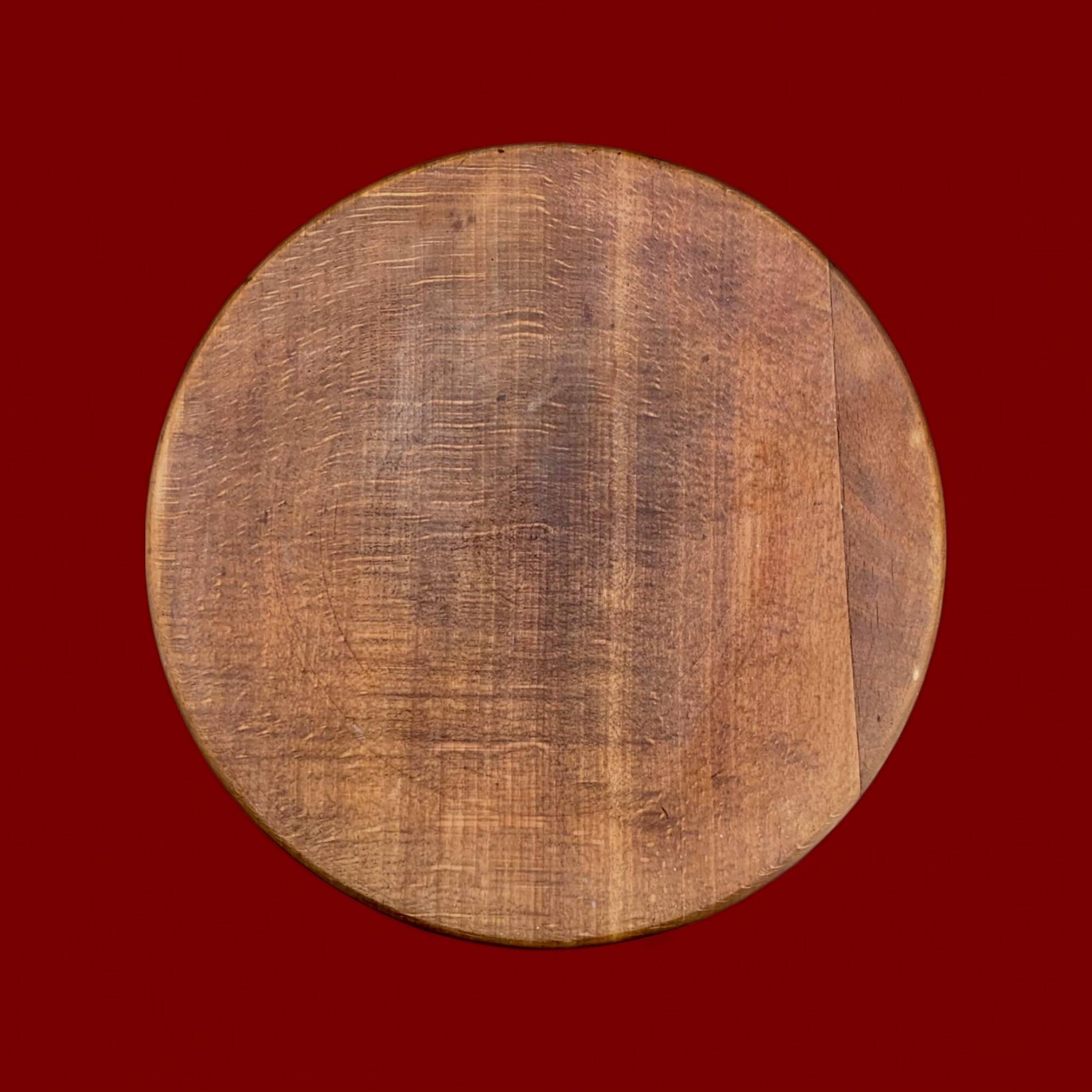 Old solid wood stool - height: 71 cm