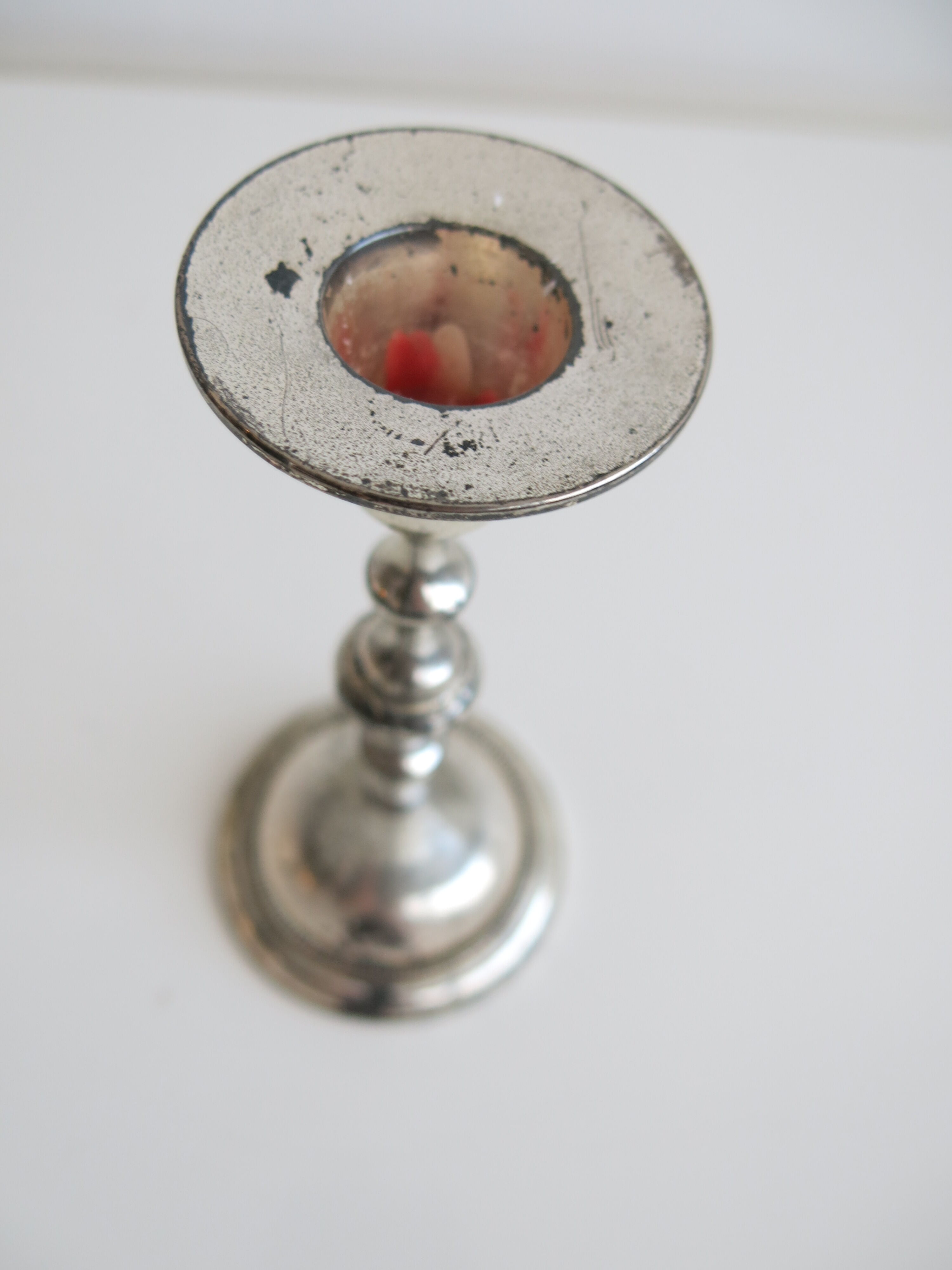 Right candle holder in silver metal from BMF West-Germany