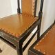 Set of 3 Vintage Dining Chairs: High Back, Leather Seat, Nailhead Trim