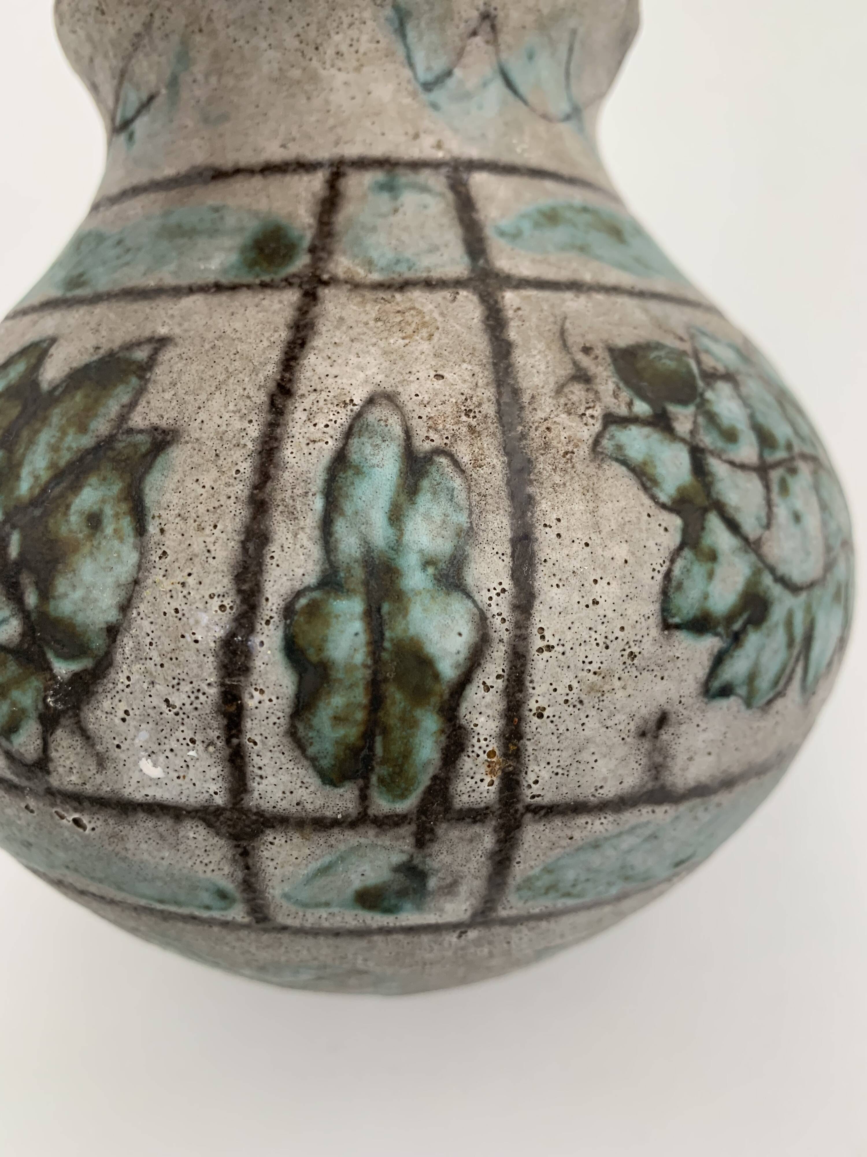 J. MASSIER, Vallauris - Antique enamelled stoneware vase - 1930s-1940s