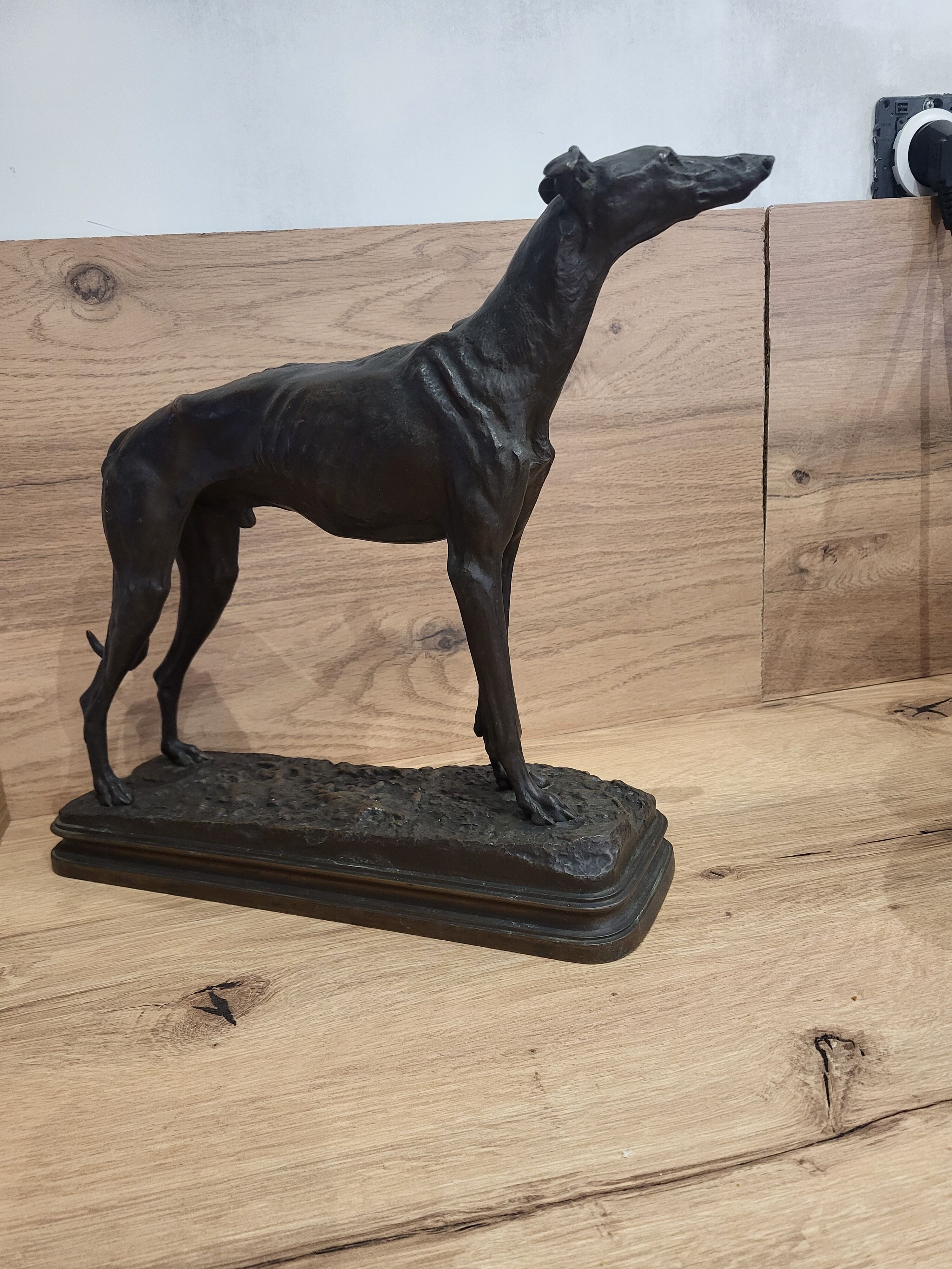 Bronze sculpture of a Greyhound