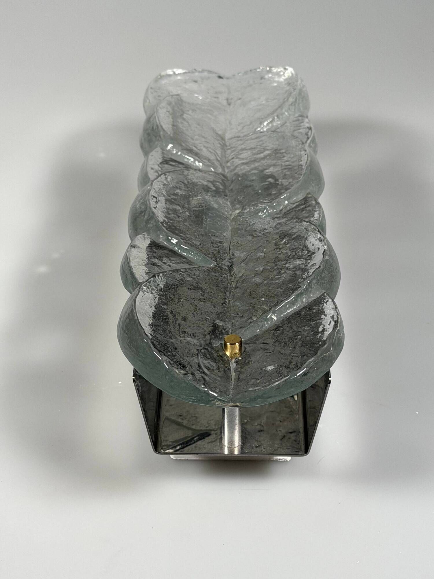 1960s 1970s Ice Glass Wall Sconce by J.T. Kalmar Franken KG Austria