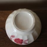 Old standing bowl pink red blue foliage